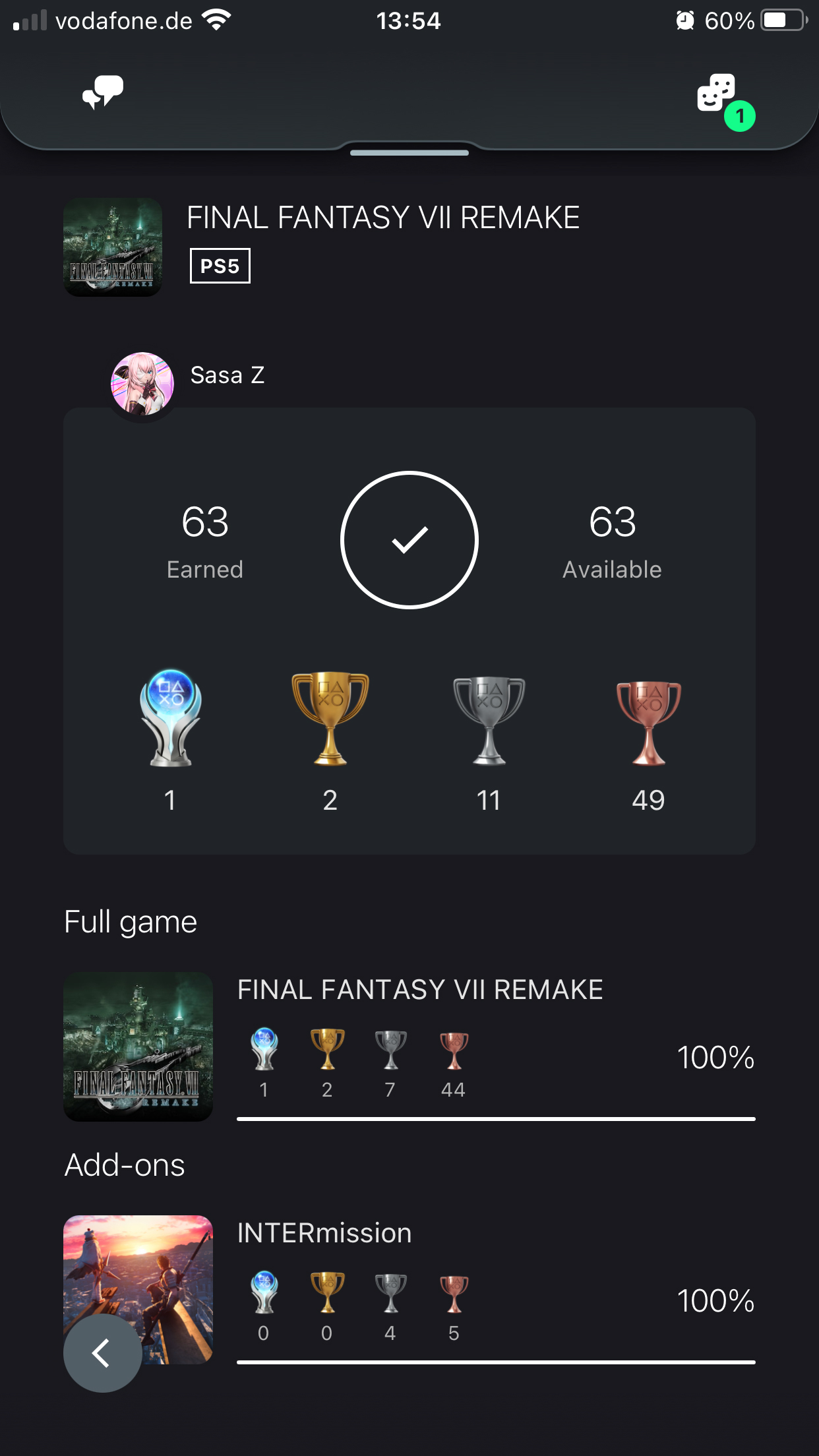 FF7R EPISODE INTERmission trophies