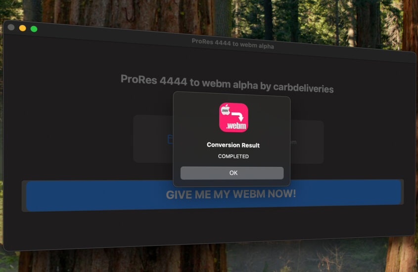 My WebM converter with Alpha Channel on macOS: My App Story